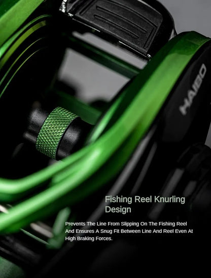 HAIBO VENOM Anti-saltwater Fishing Reel Deep Sea Iron Plate Baitcasting Reel 8+1BB Water Drop Wheel Max Drag 12KG