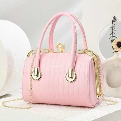 Fashionable Versatile High-End Texture Chain Handbag Shoulder Crossbody Bag for Women Summer New Arrival Boston Pillow Bag