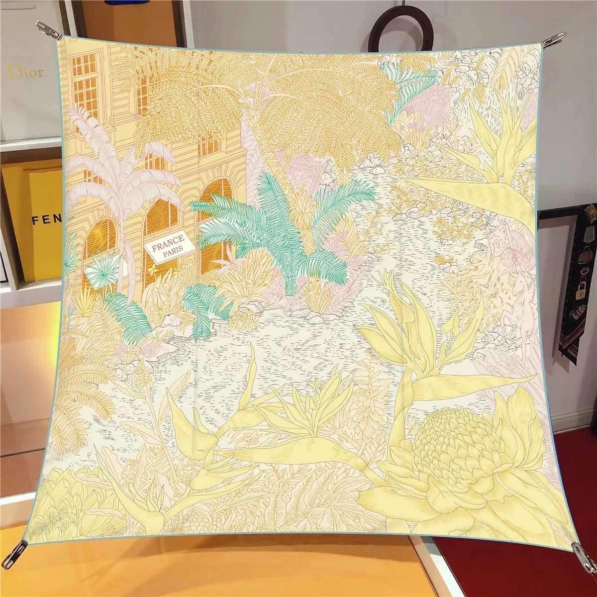 【2025 New】90x90 Twill Silk Square Scarf for Women - French Retro Niche Bustier Shawl Scarf - Stylish Fashion Wrap Accessory