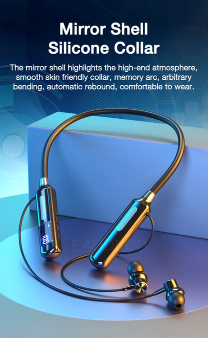 EARDECO Bluetooth Headphone Bass Wireless Headphones with Microphone Neckband Earphones with Sports Chip Steps Calorie Stopwatch