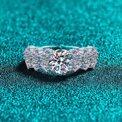 Women's PT950 Platinum 1CT Moissanite Ring - Rectangular Bevel Style, Luxury Gorgeous, High-End Festival Gift & Unique