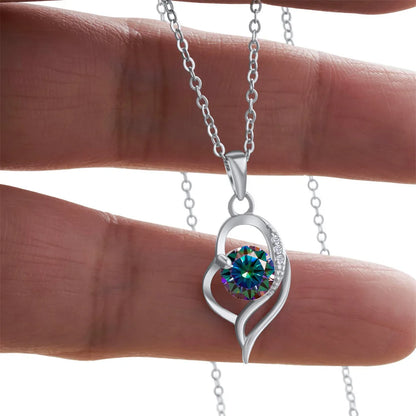 Butterflykiss 925 Sterling Silver Open Heart Pendant Necklace D VVS1 Round Cut Moissanite Love Charm Necklace For Women