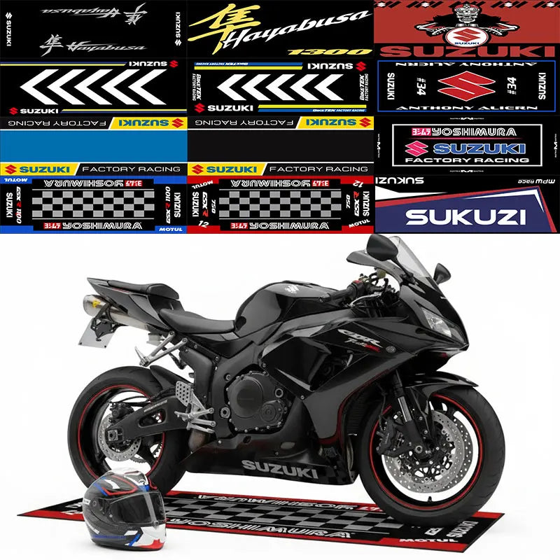 SUZUKI Motorcycle Garage Rug for Sports Racing Suzuki Moto Display Carpet Electric Vehicle Mat Home Decoration Doormat Bedroom
