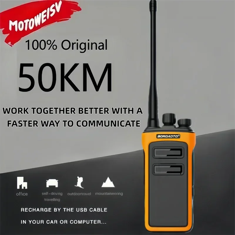 High Power UHF Walkie Talkie 400-470MHz Long Range Two Way Radio Rechargeable with VOX for Outdoor Camping Hiking Hunting