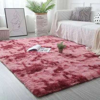 VIKAMA Black Fluffy Shaggy Rug Ultra Soft Plush Non-Slip Washable Carpet for Bedroom, Living Room, Cozy Home Decor