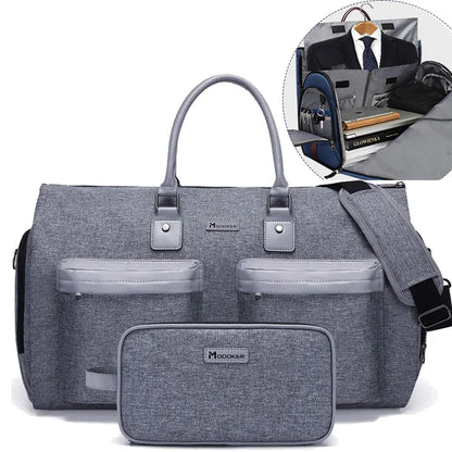 Portable clothing luggage bag, convertible business travel suit handbag, with shoulder strap / weekend daily travel bag