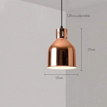 Nordic Rose Gold Pendant Lights Plated Metal Hanging Lamp Fixtures Dining Room Kitchen Island Bar Cafe Indoor Decor Lighting E27