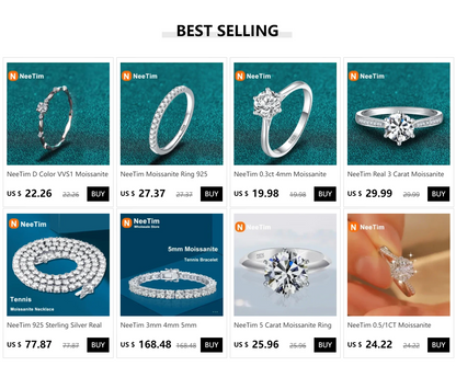 NeeTim 2Carat Moissanite Necklace For Women 100% Sterling S925 Silver With White Gold Plated Lab Diamond Jewelry Wedding Pendant