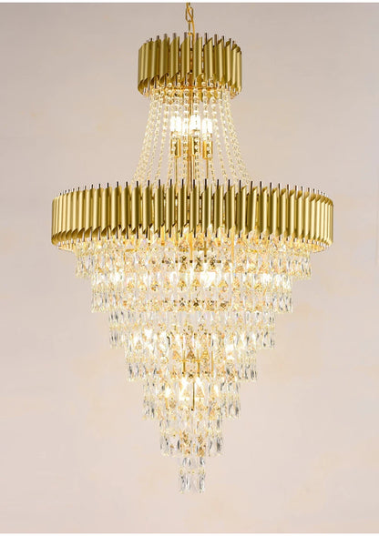 Luxury Crystal Chandeliers Home Villa Duplex  Attic Living Room Lighting Loft Decoration Indoor Pendant Lights Fixtures