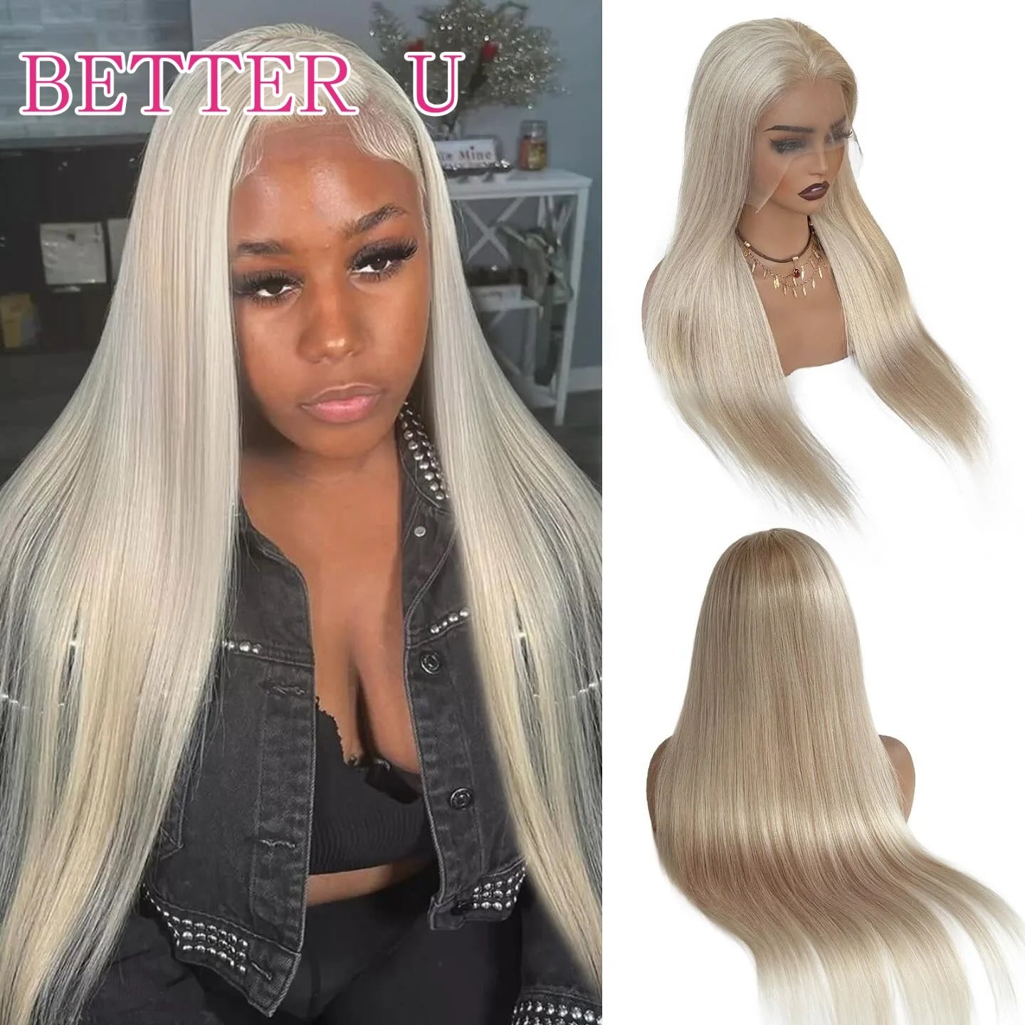 250% Platinum 13x4 13x6 HD Lace Front Human Hair Wigs #60 Pre-Plucking White Blonde Colored Straight Lace Frontal Wig For Women
