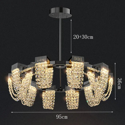 2025 New Home DecorationPendant Lights Luxury Crystal Living Room Chandelier Bedroom Pendant Lamp Ceiling Light  Indoor Lighting