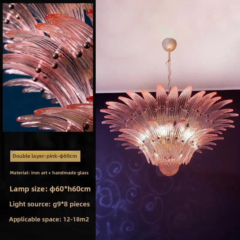 Modern Vintage French Glass Living Room Chandelier Designer Bedroom Mid-Century Style Duplex-Style Dining RoomLarge Villa Lights