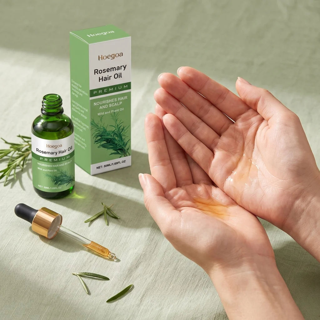 Rosemary Plant Hair Oil Nourish Scalp Dry Damaged Hair Smooth Frizzy Texture Improve Brittle Hair Gentle Daily Scalp Care