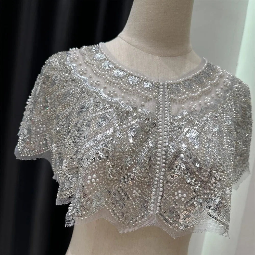 Vintage Sequin Embellished Flapper Shawl Beaded 1920s Sequin Shoulder Shawl Short Outerwear Women