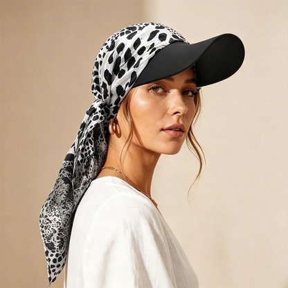 2026 New Fashion Leopard Print Headscarf Hat Soft Satin Vintage Square Turban Scarf Bohemian Hijab Women Headwear