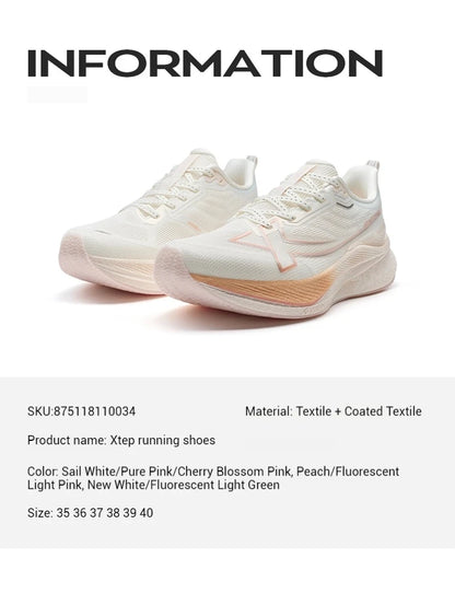 Xtep 2000km 3.0 Running Shoes For Women 2025 Spring Sneakers Cushioning Training Jogging Wear-Resistant Lightweight 875118110034