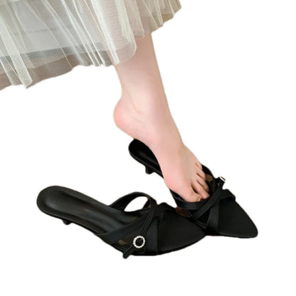 Sexy High Heels Slippers Pointed Toe Heels Shoes for Woman Sandals Luxury Dress Slides Elegant Pumps Party Mujer Flip Flops