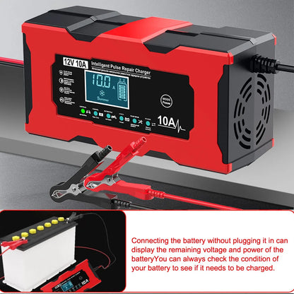 Car Battery Charger Intelligent Smart Battery Charging Universal 12V 10A/6A Fast Power Charging Pulse Repair Tools For SUV Motorcycle Truck RV