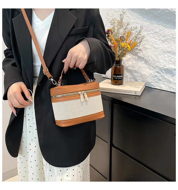 Fashion Round Bucket Bags For Women's Daily Used, Leopard Pattern Crossbody Shoulder Bag For Commuting, Casual Ladies Handbags