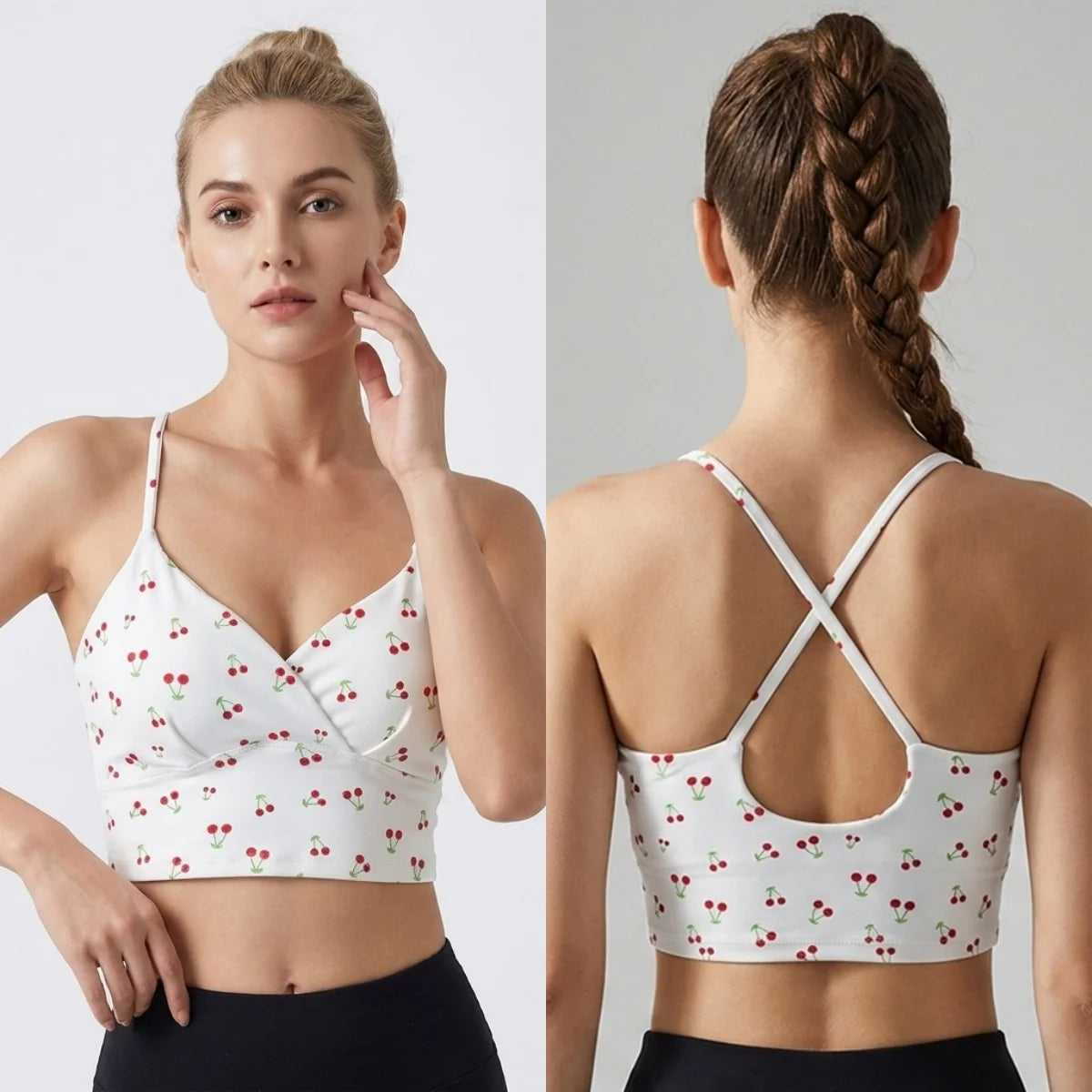 Printed Yoga Tank Top for Women with Chest Pad Fixed Cup Beautiful Back Sports Underwear Running Fitness Outfit Outdoor Strap
