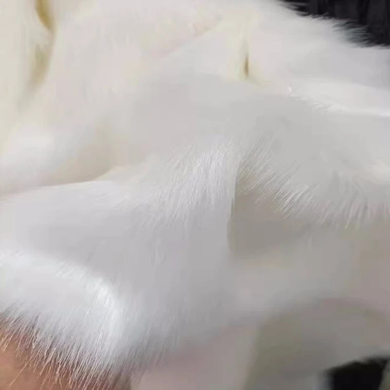Imitation Mink Fur Fox Plush Fabric Reflective Bright Thread for Collar Carpet Decoration Fabrics Diy Sewing Material Cloth