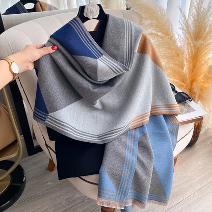 2025 Luxury Winter Cashmere Scarf Women New Design Warm Pashmina Blanket Poncho Scarves Female Print Shawl Thick Foulard Bufanda