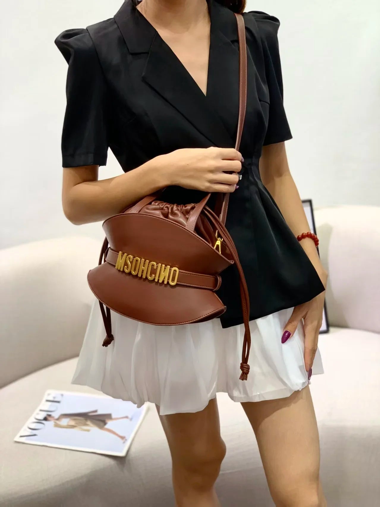 2026 New Fashion Square Diaper Bag Ladies Satchel Handbag Textured Leather Original Retro Crossbody Shoulder Purse Designer