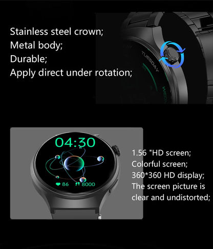 LAXASFIT 1.52" HD Smart Watch Game Dial Dynamic Dial Bluetooth Call Voice Assistant Fitness Tracker Wireless Charging
