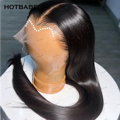 Lagos Hairline 100% Human Hair Pre Plucked M-Shaped Hairline Straight Wig 13x6 HD Lace Front Wig Glueless Wear And Go For Women
