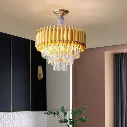 Luxury Crystal Pendant Lamp Lustre Home Decor Ceiling Chandelier Modern Dining Room Kitchen Bedroom Living Room Hanging Lights