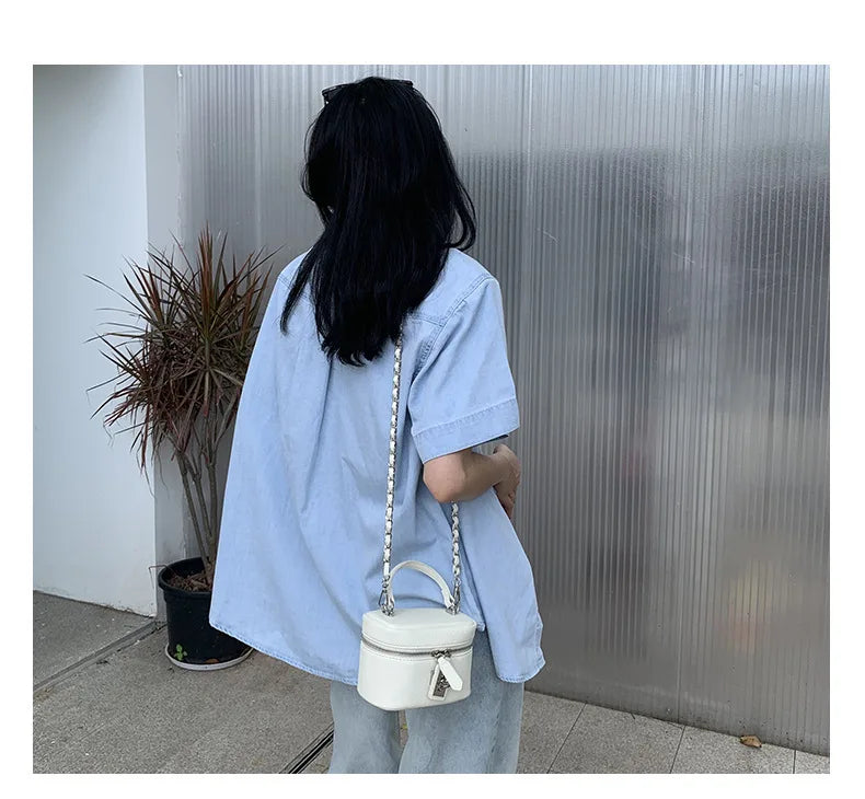 Women Square Handbags 2024 Summer Fashion Chains Crossbody Bags Texture PU Shoulder Bag Elegant Chic Mini Mobile Phone Bags