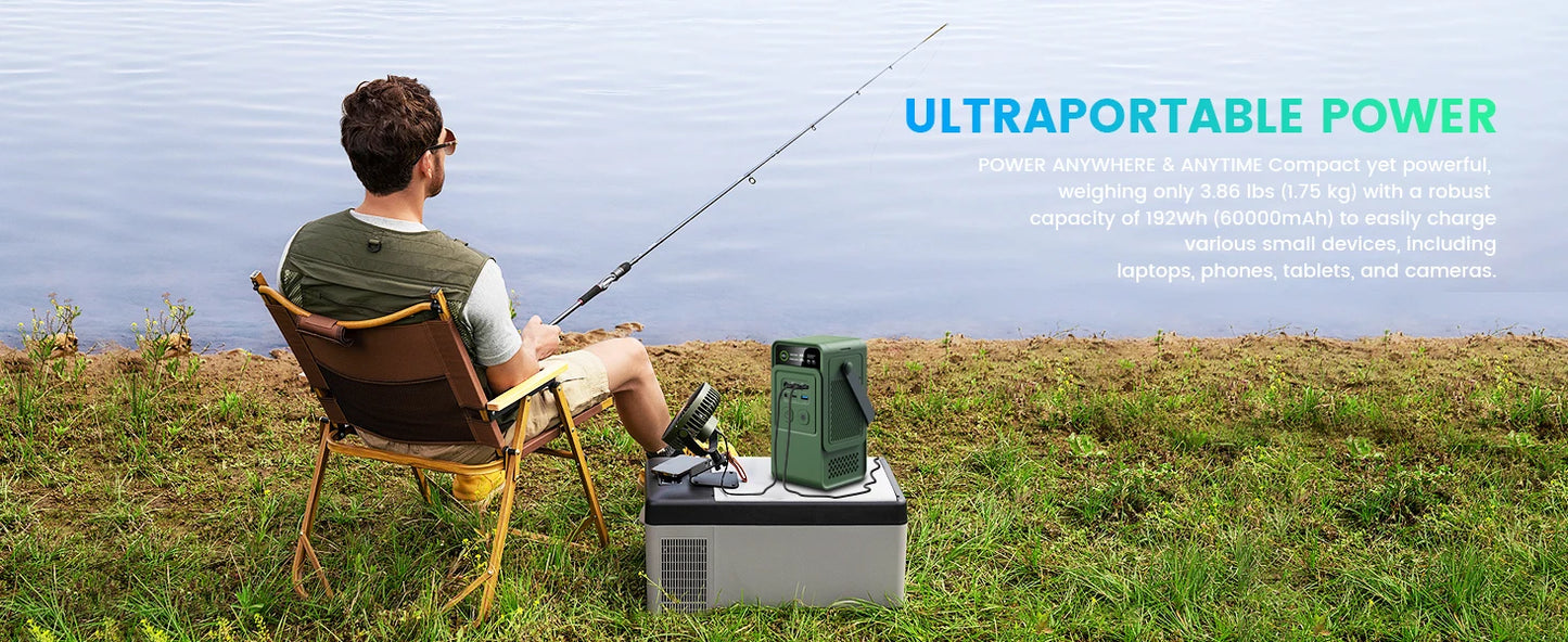 CTOLITY AXP200 200W Portable Solar Generator 192Wh Power Station Lifepo4 Battery Camping Power Bank Emergency Supply 140W PD