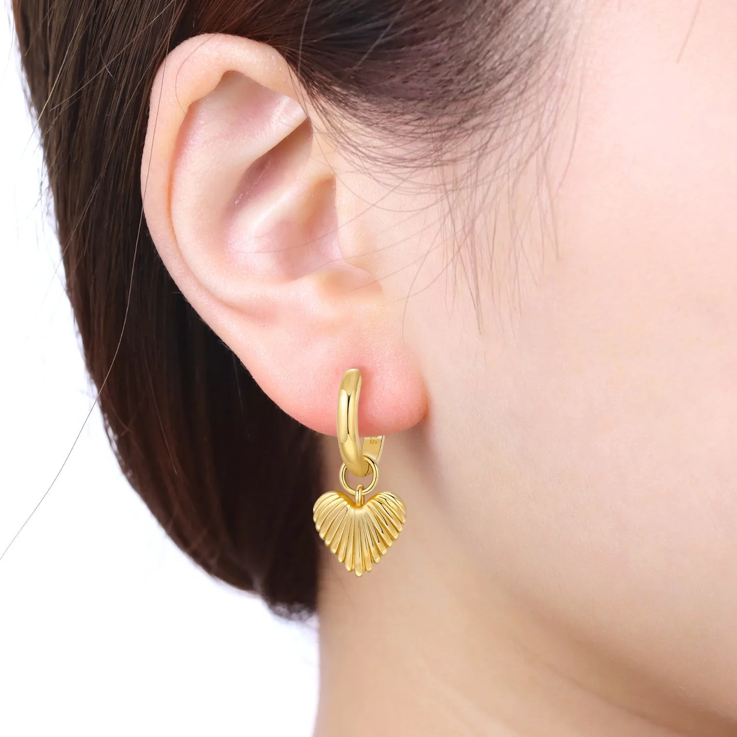 Original 925 Sterling Silver Heart Vintage Luxury Earrings Fashion 18K Gold Hoop Earrings for Women Piercing Jewelry Aretes 2026