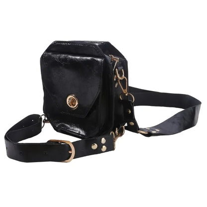 Punk Retro PU Square Waist Bag Casual Small Square Hip Packs For women's Crossbody Cross Multi-function Outdoor Leg Phone Pouch