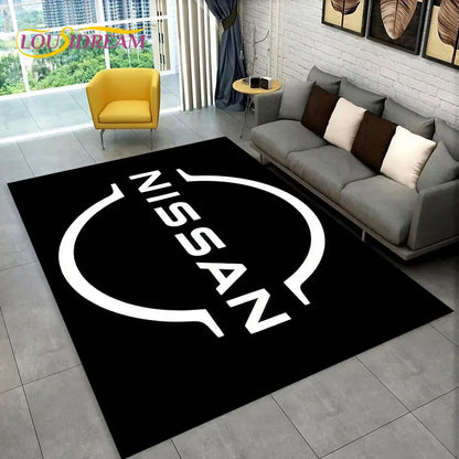 GTR Racing Car N-Nissan Logo 3D Carpet Rug for Home Living Room Bedroom Sofa Motorcycle Doormat Decor,kid  Area Rug Floor Mat