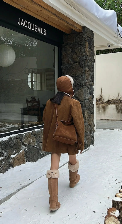 Suede Cowhide fashion ladeis shoulder cross brown bags luxury designer women coffe handbags angola red