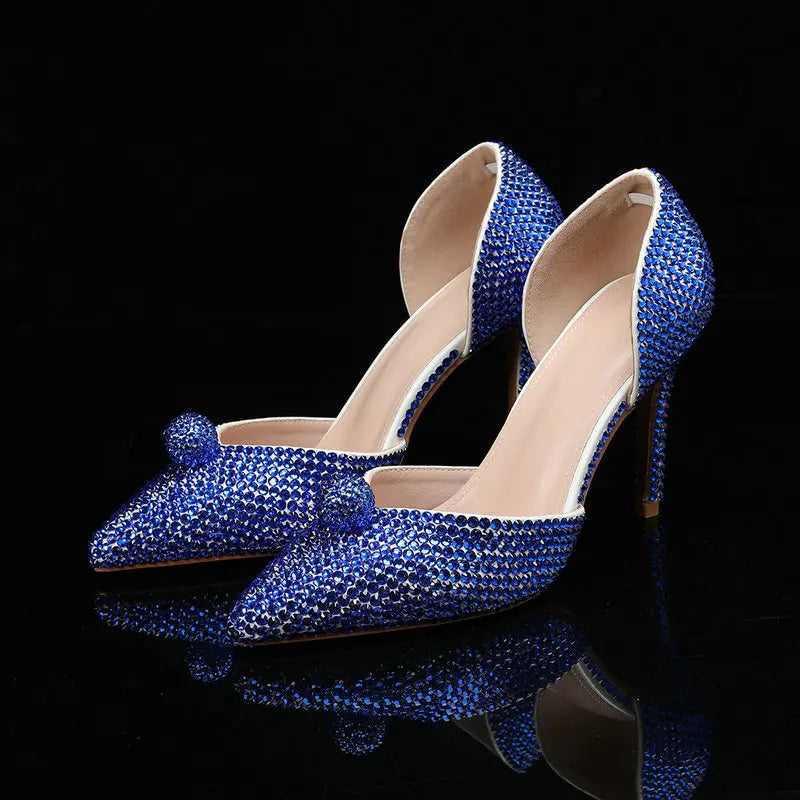 Ins Fashion Runway Show Luxury High Heel Color Hot Diamond Gradient Women'S Shoes Sandal Blingbling Wedding Shoes Dinner Pumps