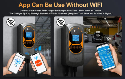 Feyree EV Charging Station 32A Electric Vehicle Car Charger EVSE Wallbox Wallmount 7.6/11/22KW Type2 Cable IEC62196 APP Control