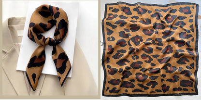 Luxury Floral Print Silk Square Scarf Women Soft Satin Kerchief Hairband Neckerchief Head Hijab Lady Headband Foulard Bag Ribbon