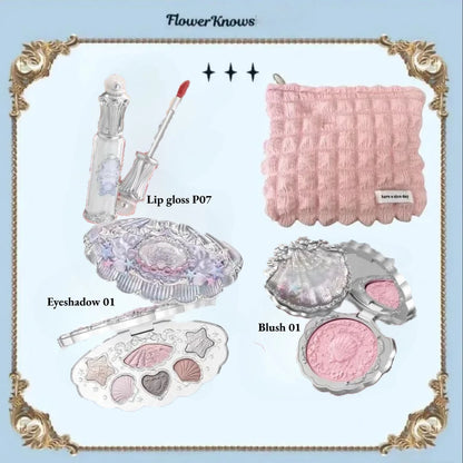 Makeup Flower Knows Set Swan Ballet Series Six Color Eyeshadow Palette Embossed Blusher Shine Lipstick Kit With Bag All In