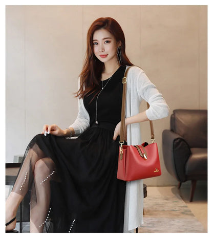 High Quality Leather Tote for Ladies Luxury Casual Women Designer Shoulder Crossbody Sac Female Worker Bolsas Handbags and Purse