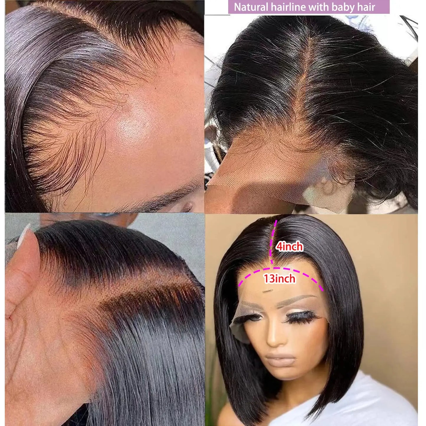 Bob Wig Human Hair Lace Front Wigs Human Hair Human Hair Wigs Transparent 13X4 Straight Lace Frontal Bob Wigs Cheap wigs