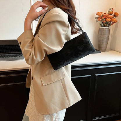 AMYMANG Women Small PU Leather Design Square Underarm Shoulder Bag 2026 New Trendy Crossbody Bag Female Handbags and Purses