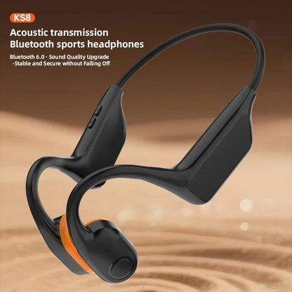 KS8 Open Air Conduction Neckband Sports Earphones Bluetooth 6.0 Ip56 Waterproof Wireless Headset For Running Fitness Commute