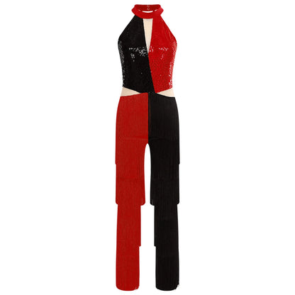70s 80s Disco Costume Women's Streetwear Jumpsuit Shiny Clubwear Flared Long Pants Rompers Flares Metallic Hippie Party Outfit