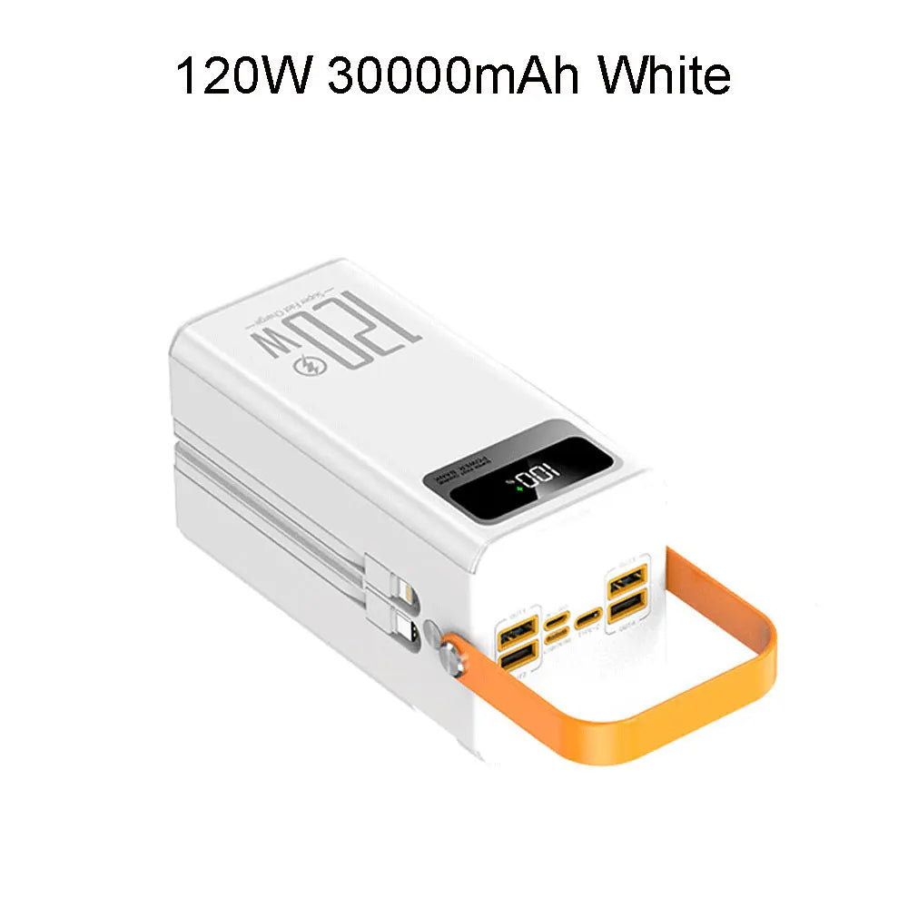 Portable Power Bank 30000mAh 60000mAh 120W Fast Charging Emergency Power Station with LED Charger for Home Camping And Phone