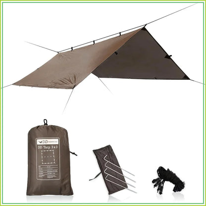 3x3 Meter Waterproof Camping Tarp Shelter 10x10 ft Lightweight Rainfly Tent for Outdoor Adventure