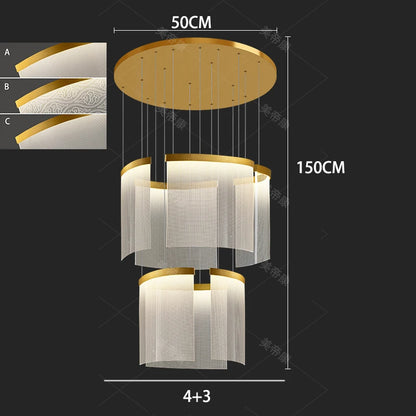 Modern home decor led lights pendant light lamps forstaircase Chandeliers for living room hanging light indoor lighting