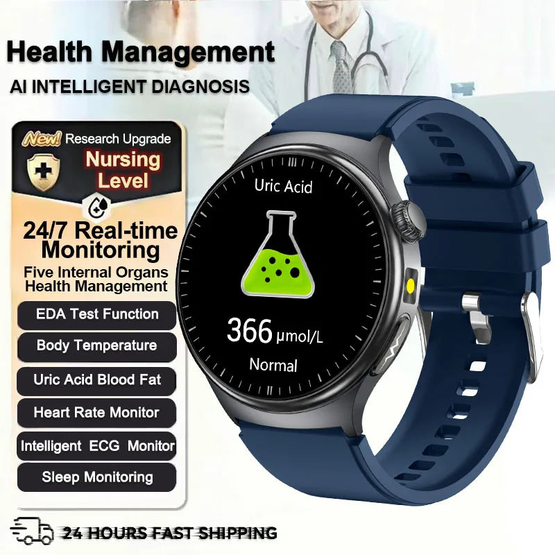 2026 New Health Sport ECG AI Diagnosis Smart Watches Men Heart Rate Blood Pressure IP68 Waterproof Smartwatches For Men Women