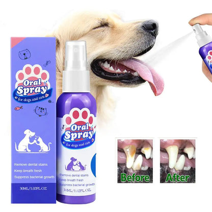 Pet Mouth Spray,Fresh Breath & Teeth Cleaning Spray,Pets Dog Oral Care Spray,Reduce Plaque & Tartar,Healthy Mouth For Dogs
